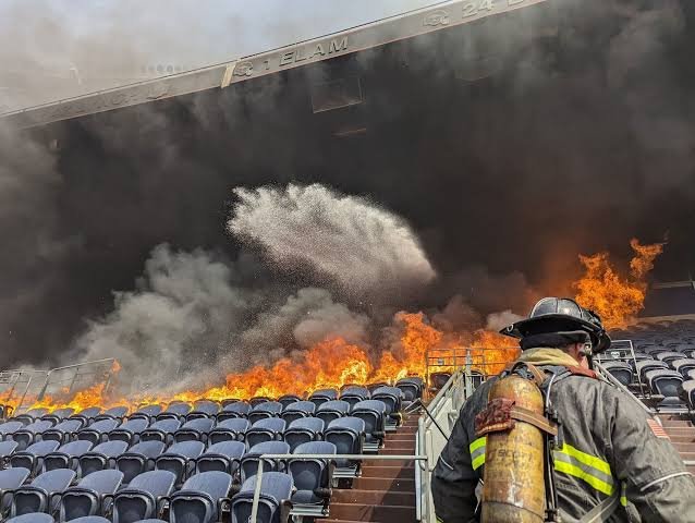Massive Fire Engulfs South Eastern Conference Stadium Moments After Halftime Pyrotechnics Go Horribly Wron